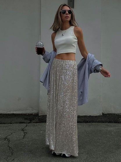 Amira | Modern elegance sequined skirt