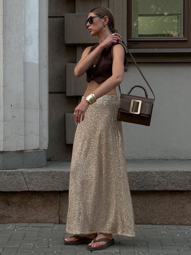 Amira | Modern elegance sequined skirt