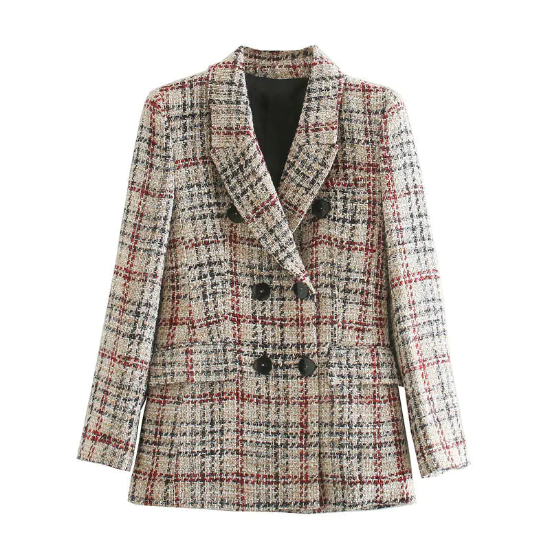 Yara | Effortless chic plaid blazer for autumn days