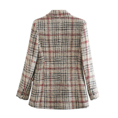Yara | Effortless chic plaid blazer for autumn days