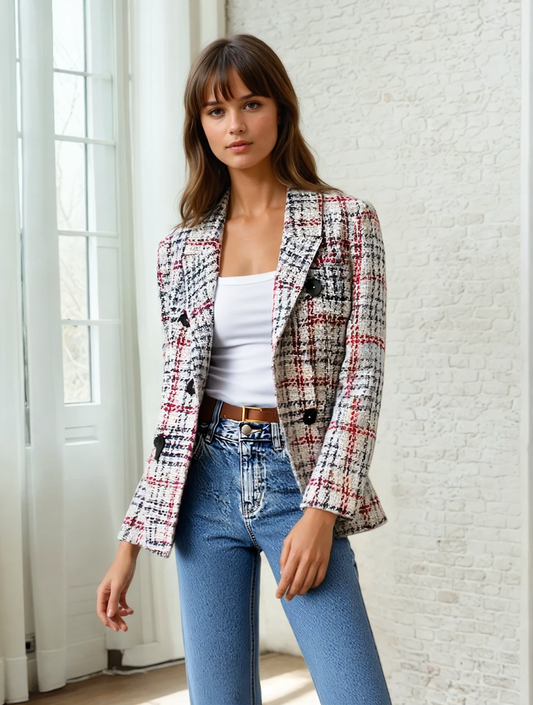 Yara | Effortless chic plaid blazer for autumn days