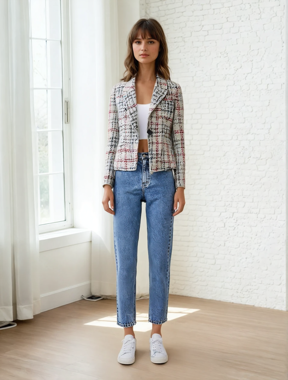 Yara | Effortless chic plaid blazer for autumn days